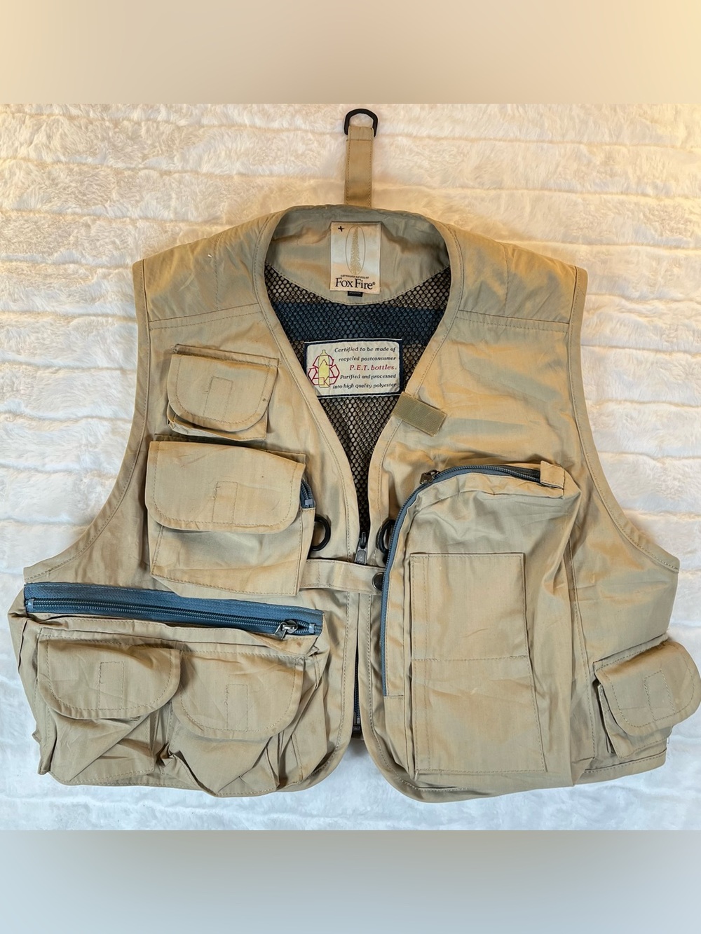 Foxfire Ultimate Utility Fishing Vest Men's Medium Tan Eco-Friendly Cargo